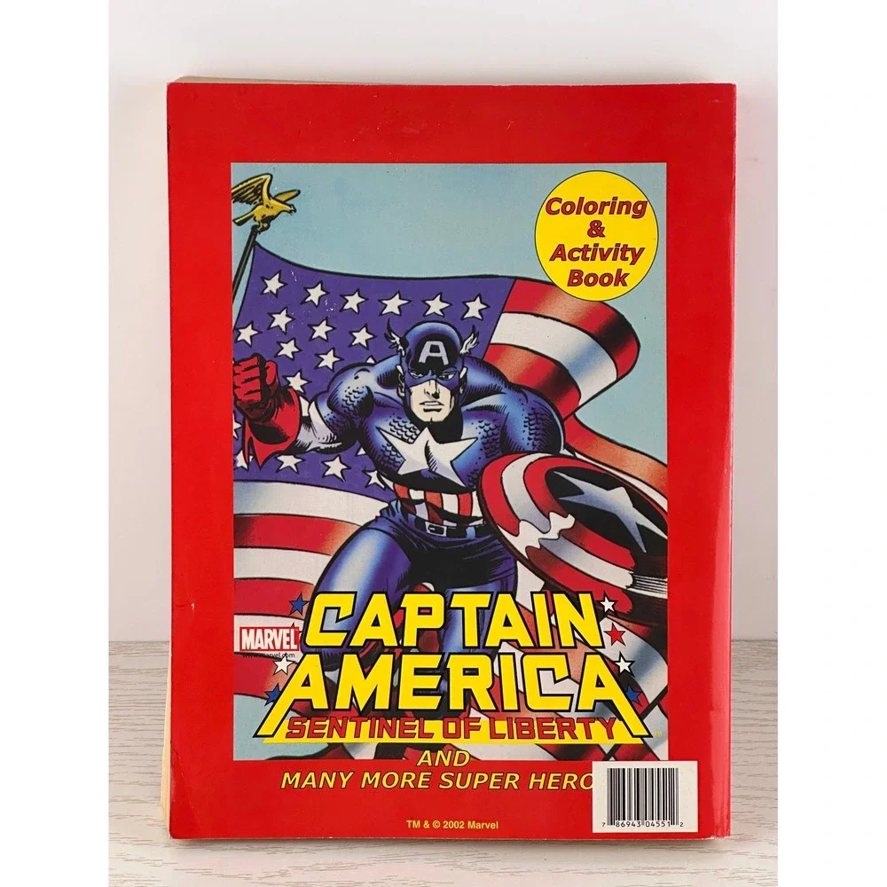 Captain America Coloring Activity Book Rare Mint Marvel Liberty 2002 Uncollected